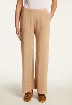 Montagut Pantalons Et Shorts-Pantalon en lin flammé - Debora 13-Beige moyen