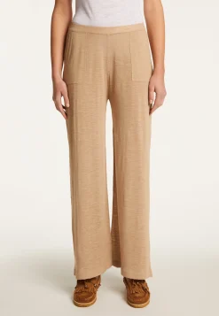 Montagut Pantalons Et Shorts-Pantalon en lin flammé - Debora 13-Beige moyen