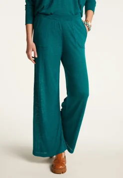 Montagut Pantalons Et Shorts-Pantalon en lin flammé - Debora 93-Emeraude