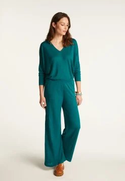 Montagut Pantalons Et Shorts-Pantalon en lin flammé - Debora 93-Emeraude