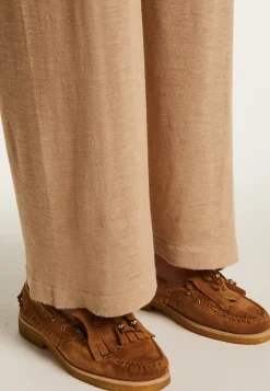 Montagut Pantalons Et Shorts-Pantalon en lin flammé - Debora 13-Beige moyen