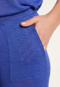 Montagut Pantalons Et Shorts-Pantalon en lin flammé - Debora 48-Bleu roi