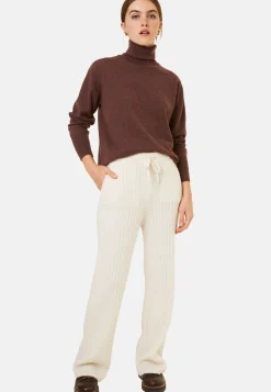 Montagut Pantalons Et Shorts-Pantalon fluide en laine et cachemire - Galya 82-Ecru