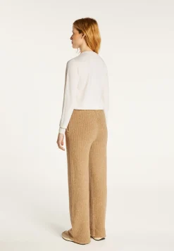 Montagut Pantalons Et Shorts-Pantalon fluide en laine et cachemire - Galya 88-Camel