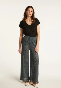 Montagut Pantalons Et Shorts-Pantalon large irisé - Dixie 06-Bleu moyen