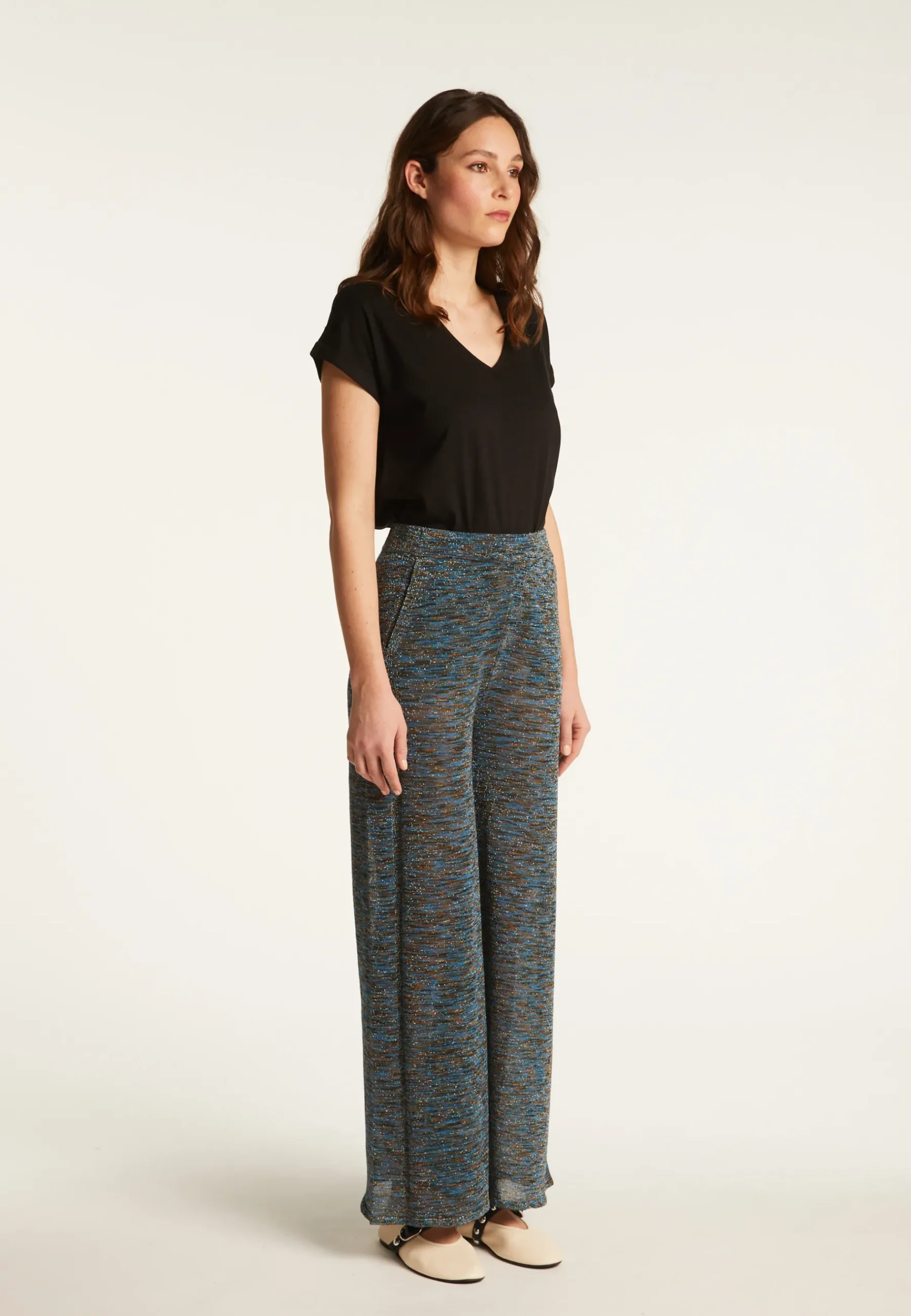 Montagut Pantalons Et Shorts-Pantalon large irisé - Dixie 06-Bleu moyen