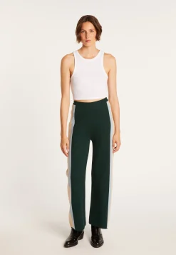 Montagut Pantalons Et Shorts-Pantalon sporty en coton cachemire - Palmyre 21-Vert foncé