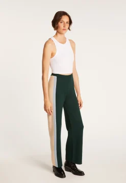 Montagut Pantalons Et Shorts-Pantalon sporty en coton cachemire - Palmyre 21-Vert foncé