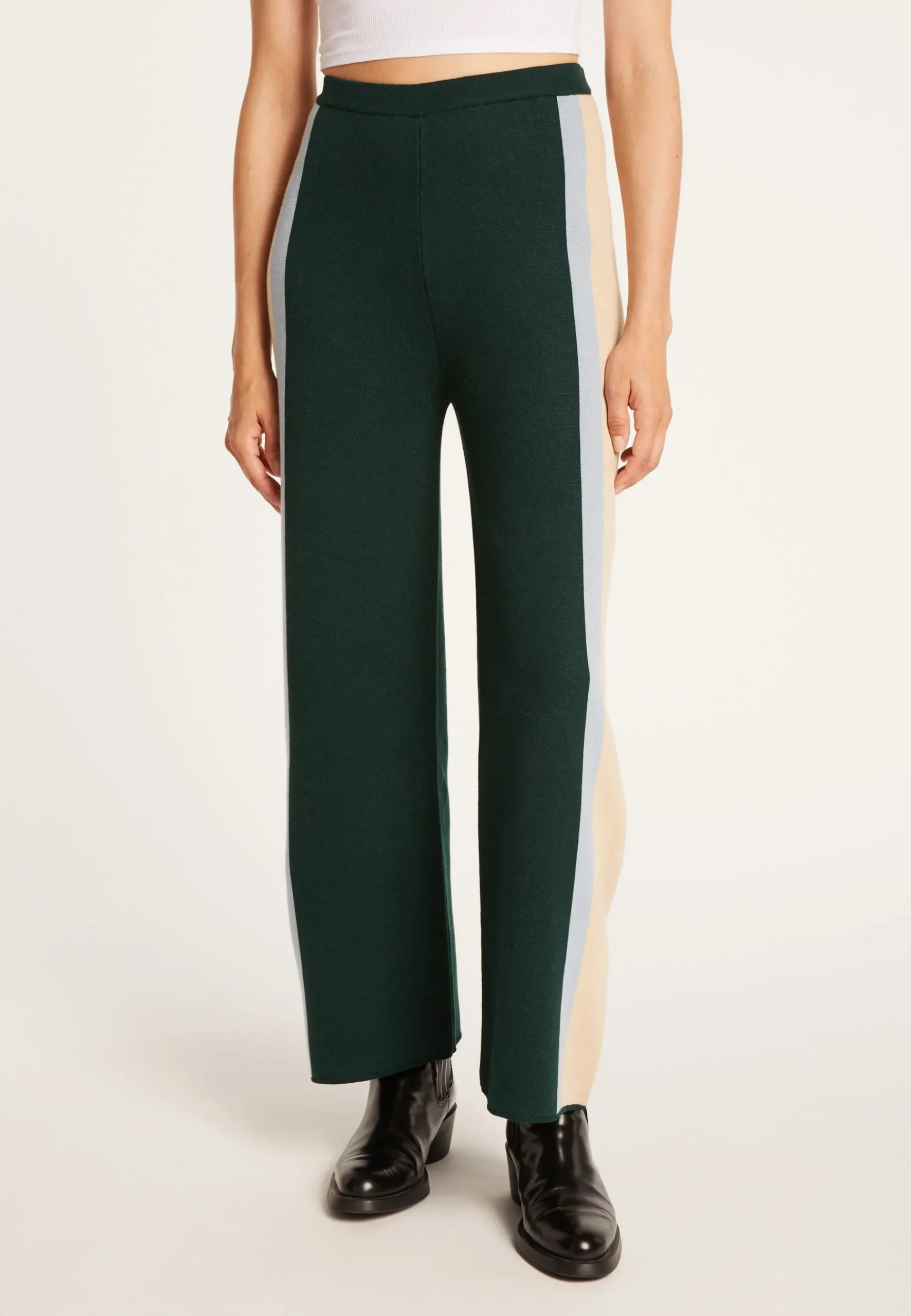 Montagut Pantalons Et Shorts-Pantalon sporty en coton cachemire - Palmyre 21-Vert foncé