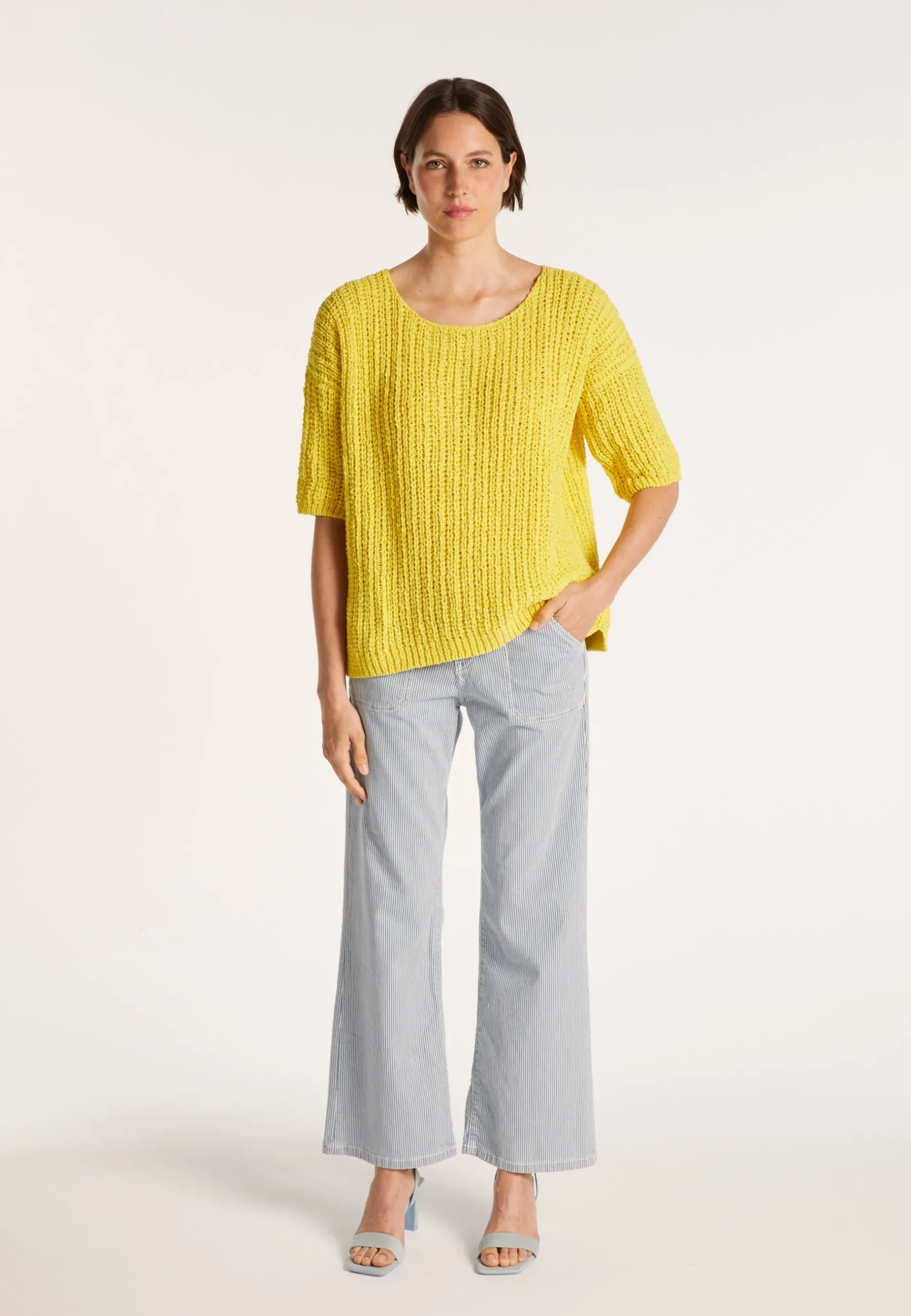 Montagut Pulls-Petit pull en velours de coton - Marcelin 08-Jaune