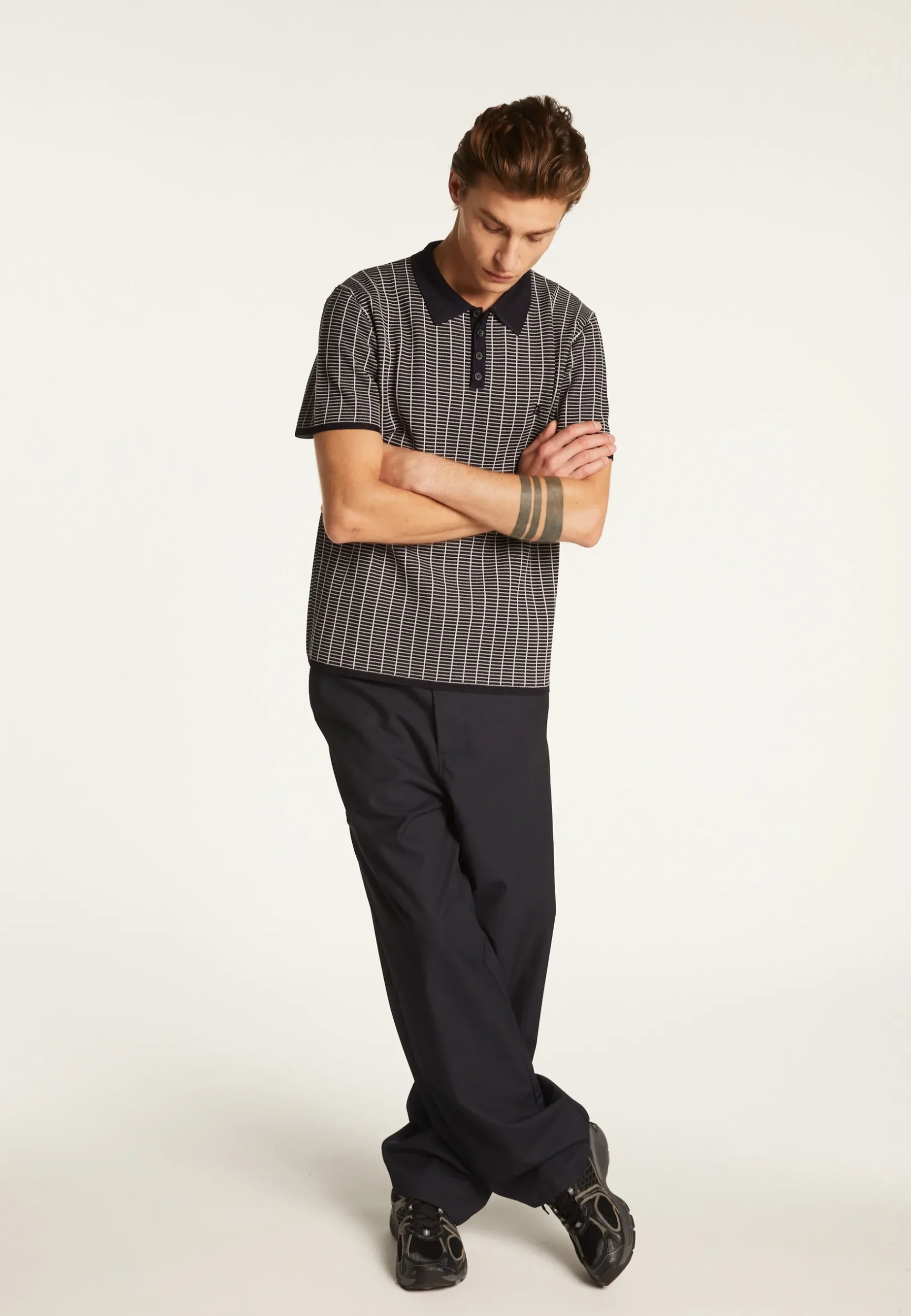 Montagut Polos Et T-Shirts-Polo à carreaux Fil Lumière maille épaisse - Laurent 01-Noir