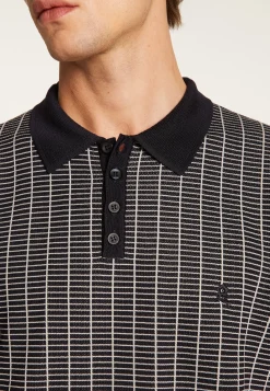 Montagut Polos Et T-Shirts-Polo à carreaux Fil Lumière maille épaisse - Laurent 01-Noir
