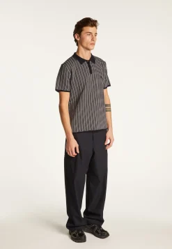 Montagut Polos Et T-Shirts-Polo à carreaux Fil Lumière maille épaisse - Laurent 01-Noir