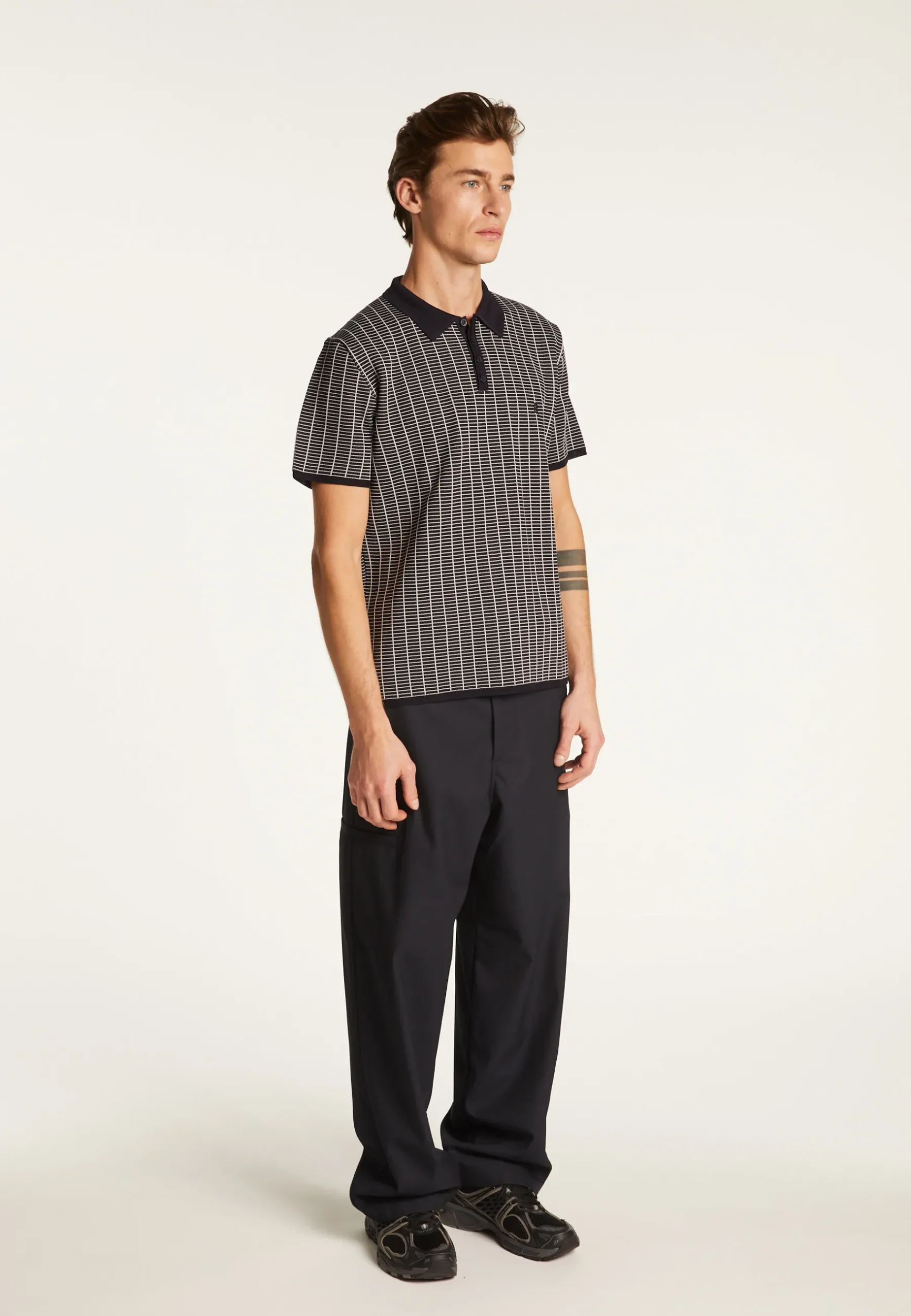 Montagut Polos Et T-Shirts-Polo à carreaux Fil Lumière maille épaisse - Laurent 01-Noir