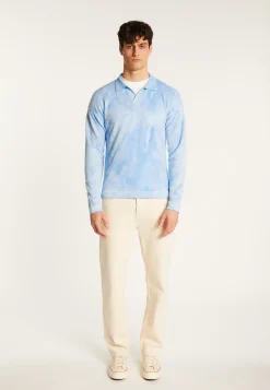 Montagut Polos Et T-Shirts-Polo à manches longues en coton - Maxime 62-Batik ciel