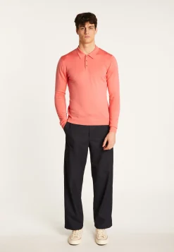 Montagut Pulls | Polos Et T-Shirts-Polo à manches longues en laine mérinos - Eni 24-Rose clair