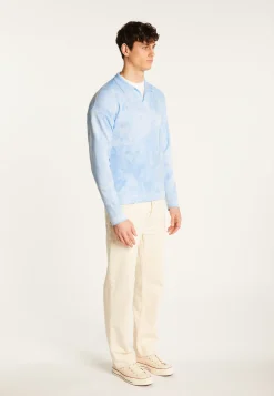 Montagut Polos Et T-Shirts-Polo à manches longues en coton - Maxime 62-Batik ciel