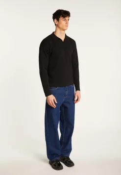 Montagut Polos Et T-Shirts-Polo à manches longues en coton - Maxime 01-Noir