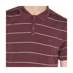 Montagut Polos Et T-Shirts-Polo à rayures en Fil Lumière - Léon 51-Bordeaux