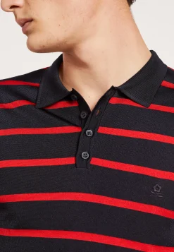 Montagut Polos Et T-Shirts-Polo à rayures en Fil Lumière - Harold 05-Bleu marine