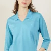 Montagut Chemisiers Et Polos-Polo ajouré manches 3/4 - Anaelle 06-Bleu moyen