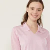Montagut Chemisiers Et Polos-Polo ajouré manches 3/4 - Anaelle 24-Rose clair