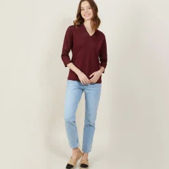 Montagut Chemisiers Et Polos-Polo ajouré manches 3/4 - Anaelle 13-Beige moyen