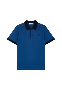Montagut Polos Et T-Shirts-Polo bicolore en coton bio - Ignacio 03-Bleu foncé