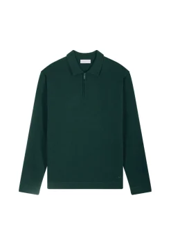 Montagut Pulls-Polo col zippé en cachemire - Taylor 21-Vert foncé