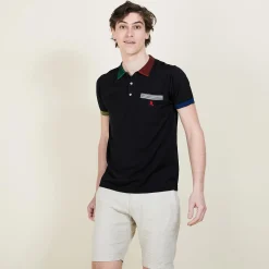 Montagut Polos Et T-Shirts-Polo coloré en Fil Lumière - Baptista 01-Noir