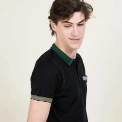 Montagut Polos Et T-Shirts-Polo coloré en Fil Lumière - Baptista 01-Noir