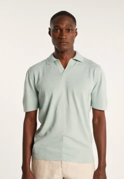 Montagut Polos Et T-Shirts-Polo coton lin - Iouri 23-Vert clair