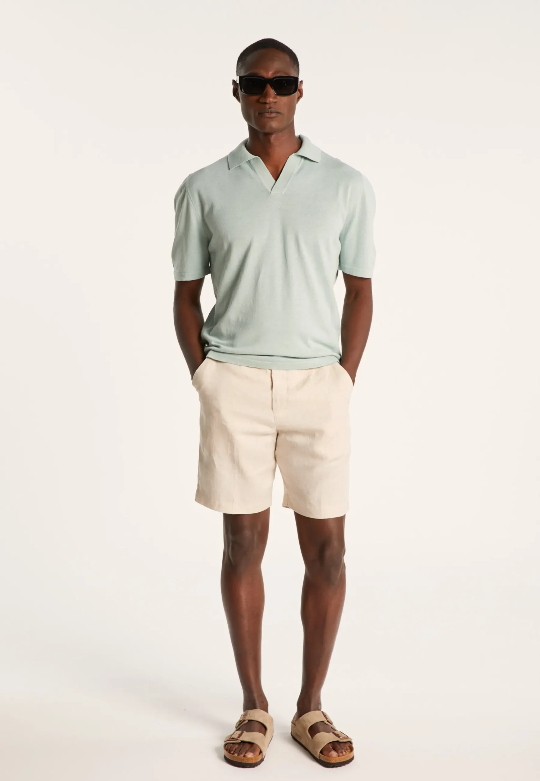 Montagut Polos Et T-Shirts-Polo coton lin - Iouri 23-Vert clair