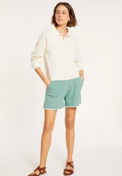 Montagut Pulls-Polo en coton brossé - Melvina 82-Ecru