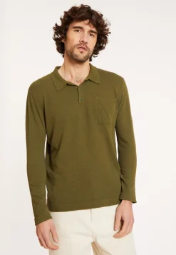 Montagut Pulls-Polo en coton brossé - Donovan 83-Kaki