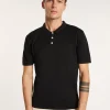 Montagut Polos Et T-Shirts-Polo en coton et soie - Lenny 01-Noir