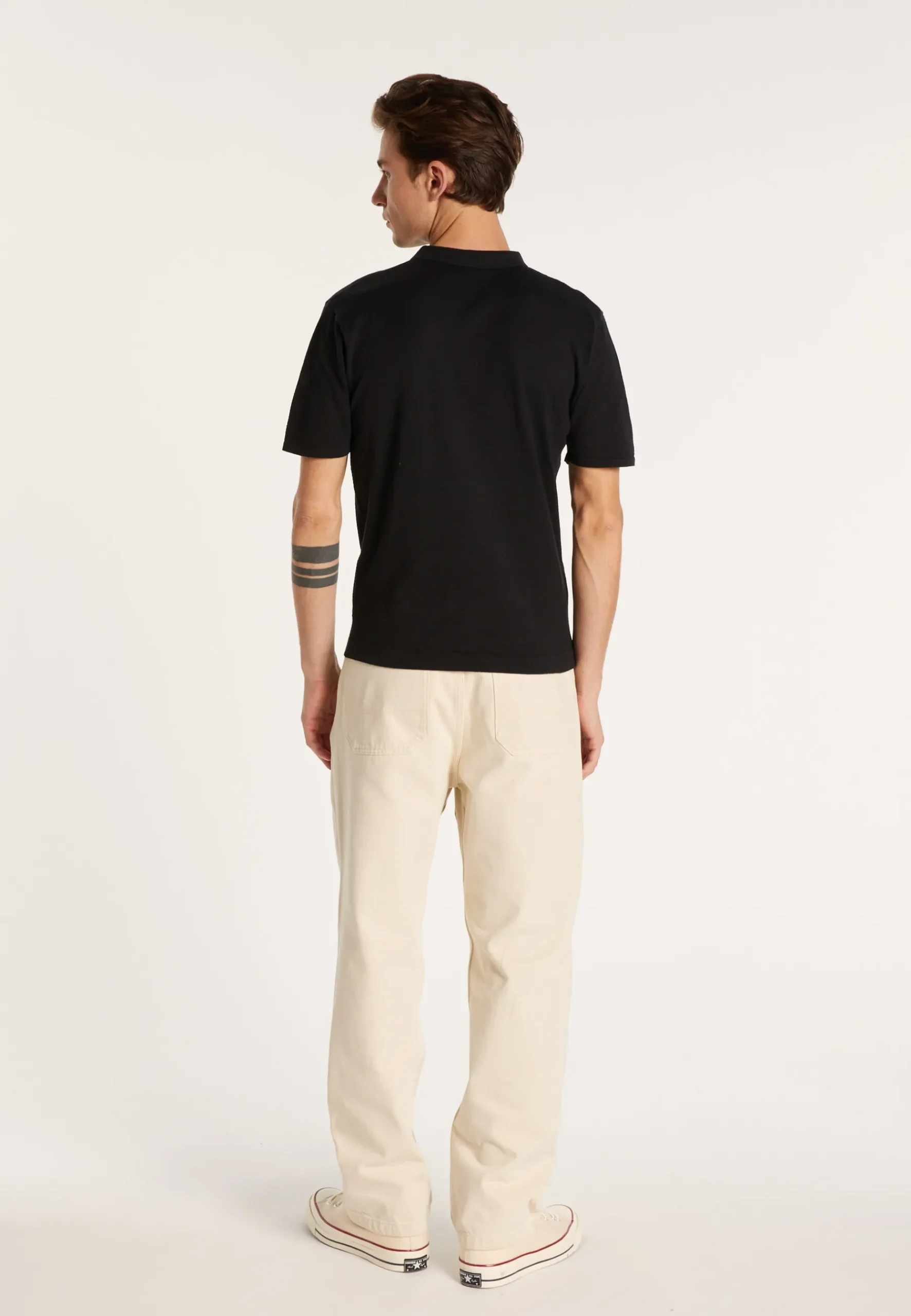 Montagut Polos Et T-Shirts-Polo en coton et soie - Lenny 01-Noir