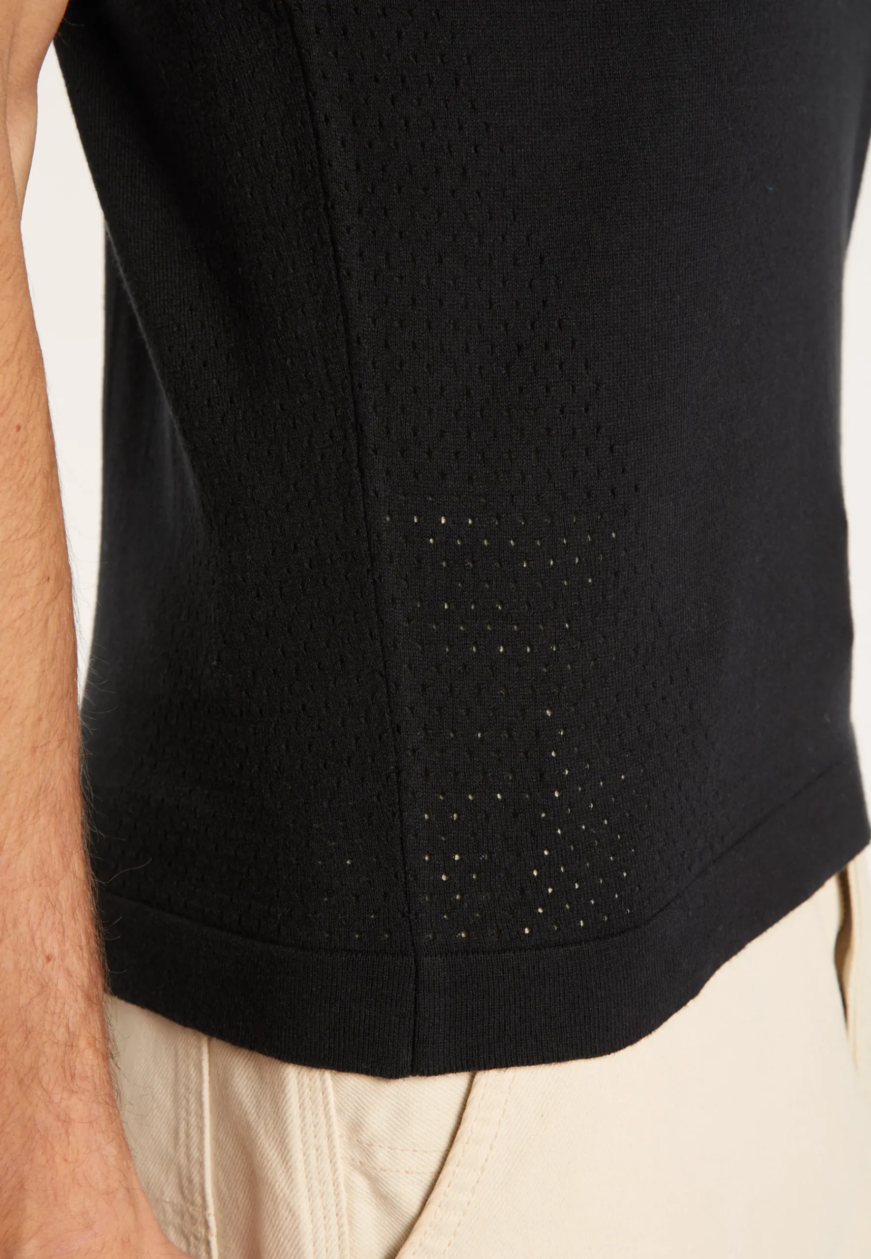 Montagut Polos Et T-Shirts-Polo en coton et soie - Lenny 01-Noir