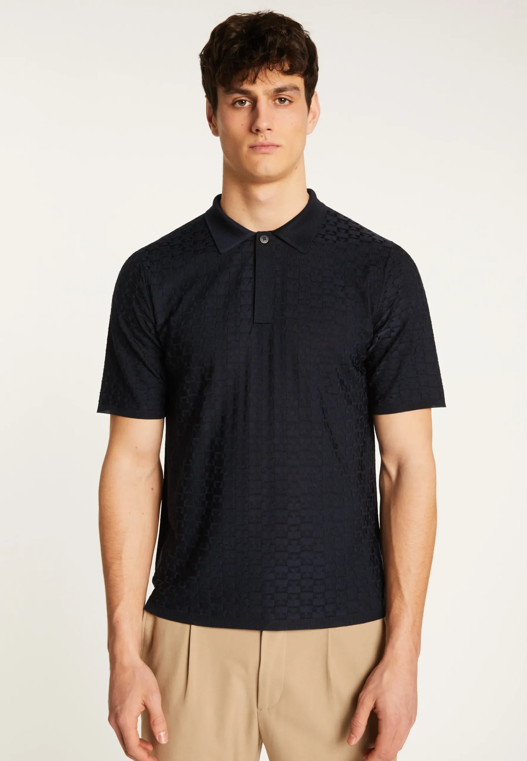 Montagut Le Fil Lumière®-Polo en fil lumière - Matt 05-Bleu marine