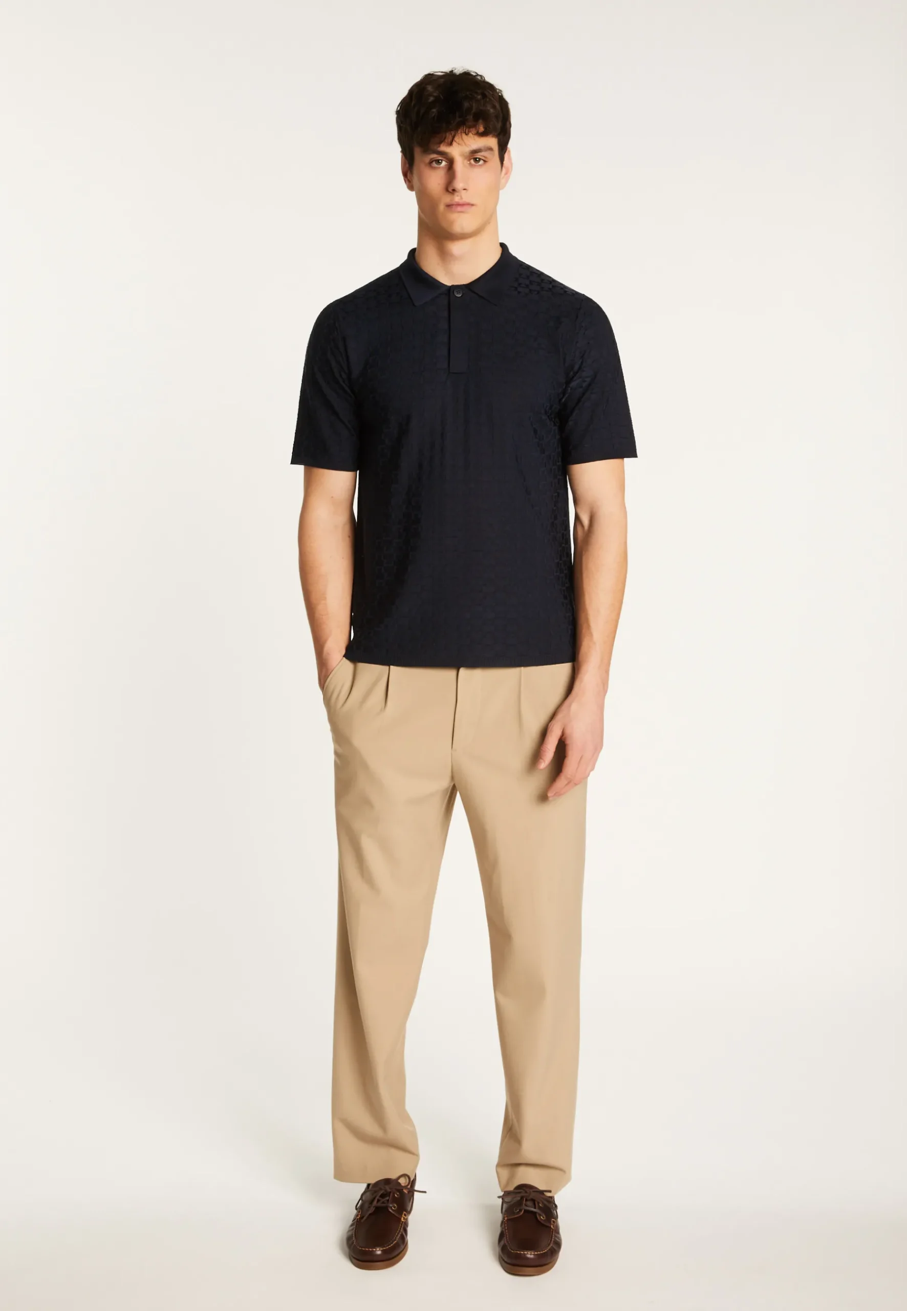 Montagut Le Fil Lumière®-Polo en fil lumière - Matt 05-Bleu marine