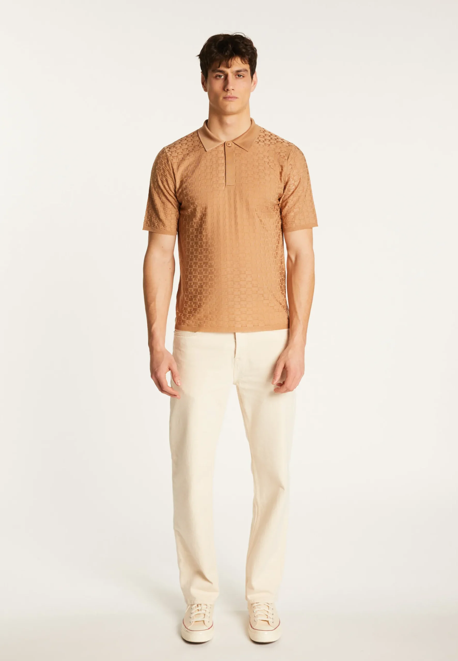 Montagut Le Fil Lumière®-Polo en fil lumière - Matt 88-Camel
