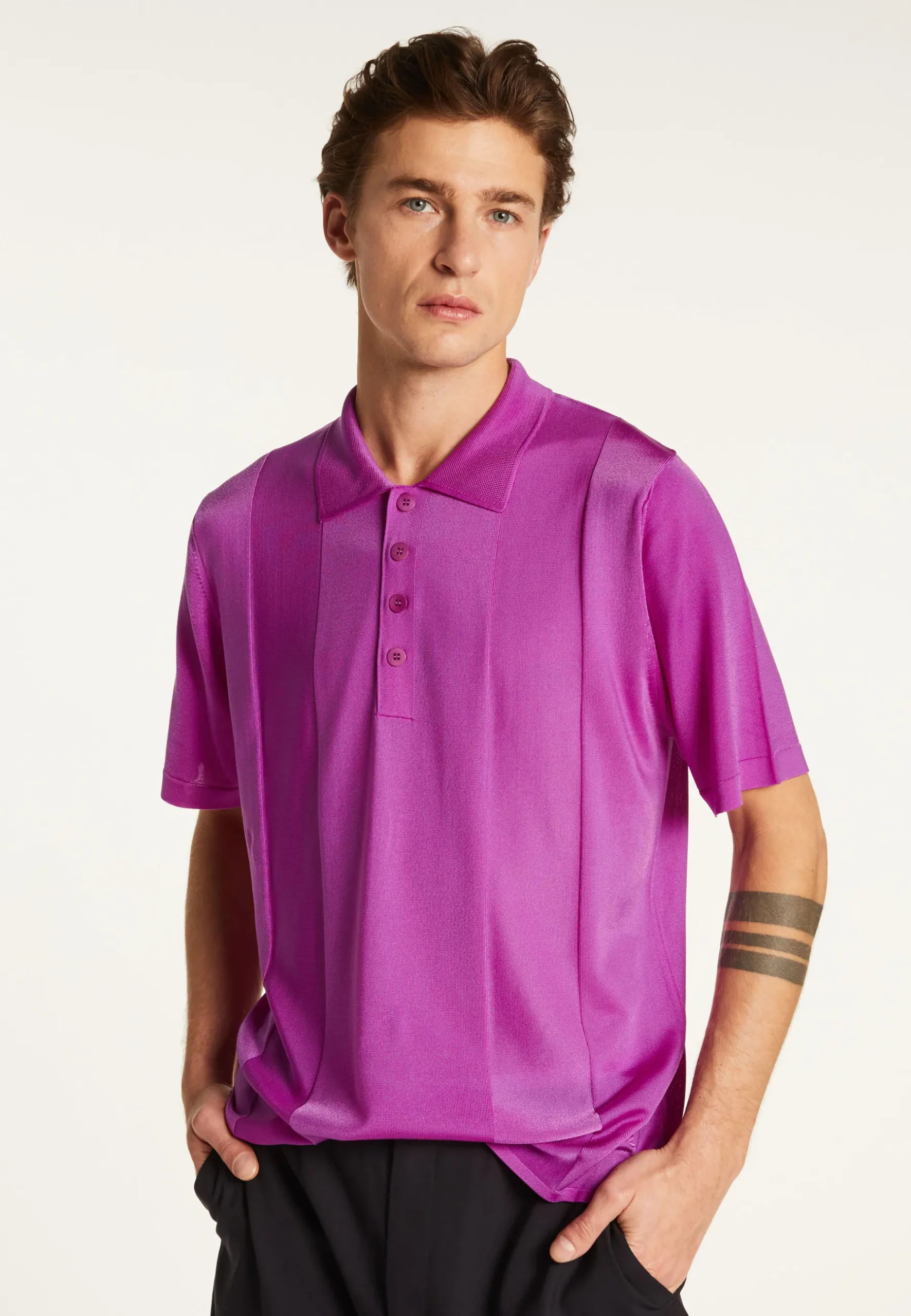 Montagut Polos Et T-Shirts-Polo en fil lumière - Milan 16-Violet clair