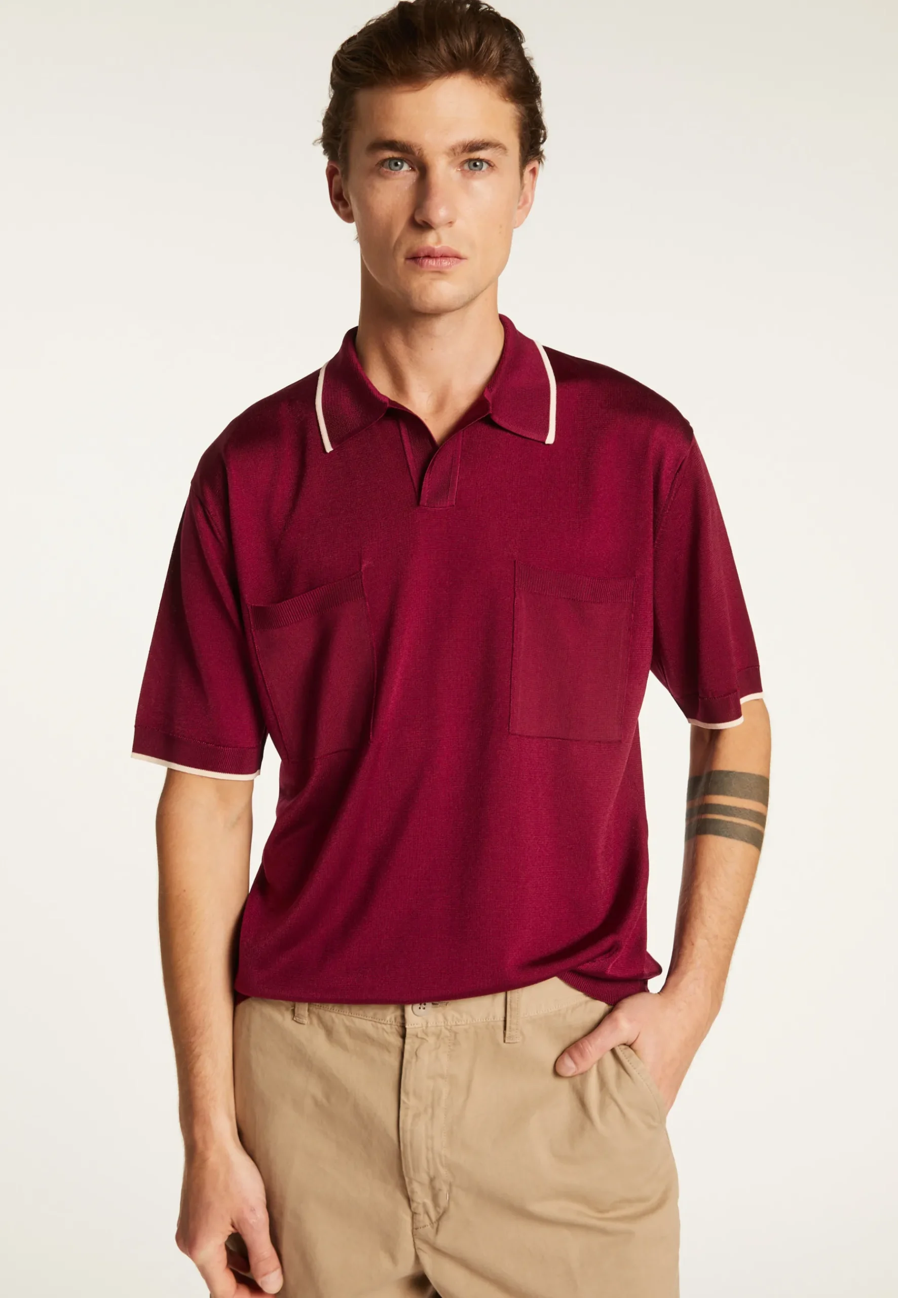 Montagut Le Fil Lumière®-Polo en fil lumière - Milo 51-Bordeaux