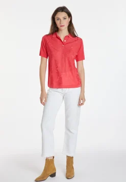 Montagut Chemisiers Et Polos-Polo en Fil Lumière à motifs - Katharina 52-Rouge