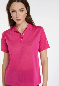 Montagut Chemisiers Et Polos-Polo en Fil Lumière à motifs - Katleen 79-Rose vif