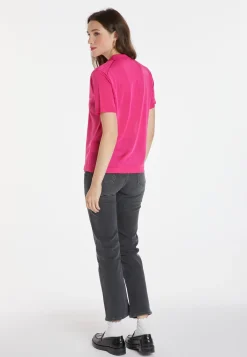 Montagut Chemisiers Et Polos-Polo en Fil Lumière à motifs - Katleen 79-Rose vif