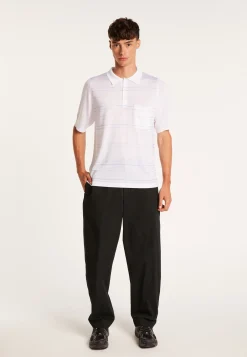 Montagut Polos Et T-Shirts-Polo en Fil Lumière à rayures - Aldo 02-Blanc