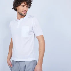 Montagut Polos Et T-Shirts-Polo en Fil Lumière - Vadim 02-Blanc