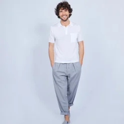 Montagut Polos Et T-Shirts-Polo en Fil Lumière - Vadim 02-Blanc