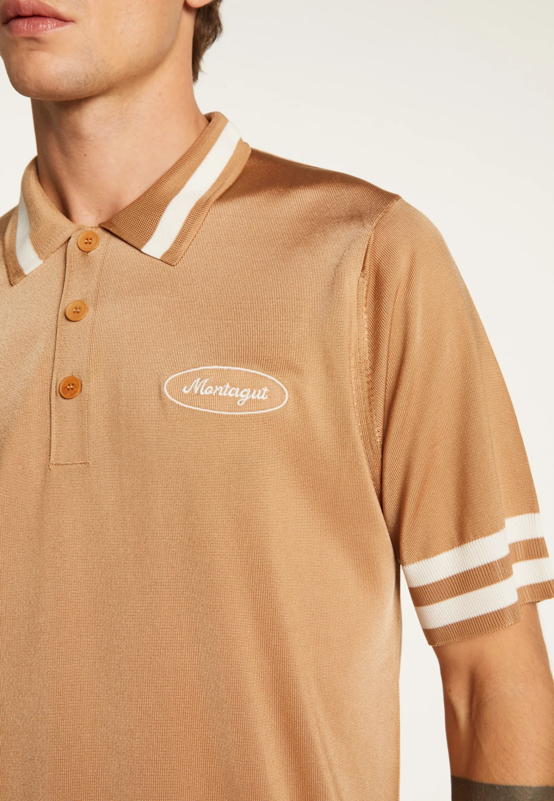 Montagut Le Fil Lumière®-Polo en fil lumière et rayures - Montmartre 88-Camel